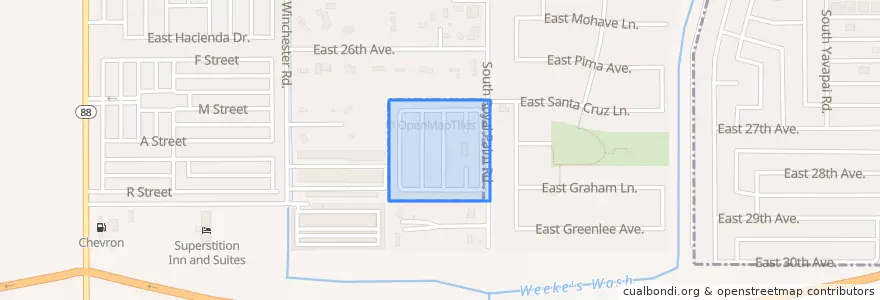 Mapa de ubicacion de Twin Palms RV Park.