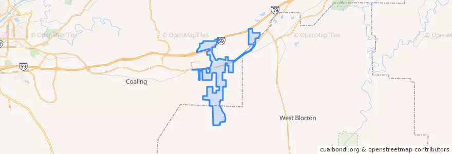 Mapa de ubicacion de Vance.