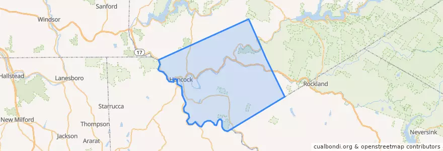 Mapa de ubicacion de Town of Hancock.