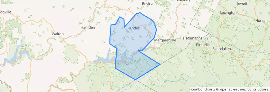 Mapa de ubicacion de Town of Andes.