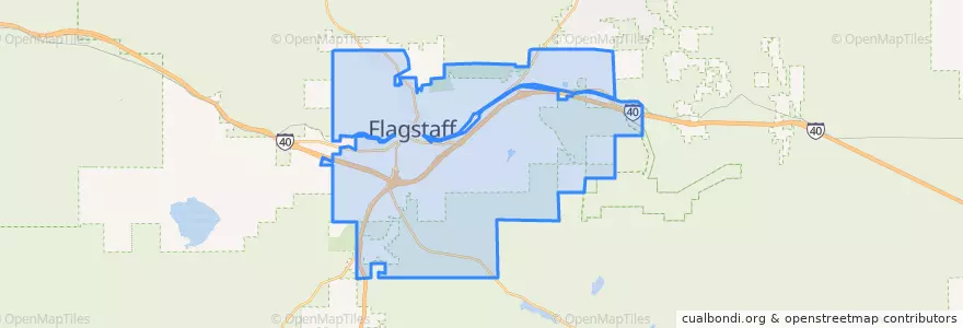 Mapa de ubicacion de Flagstaff.
