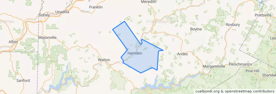 Mapa de ubicacion de Town of Hamden.