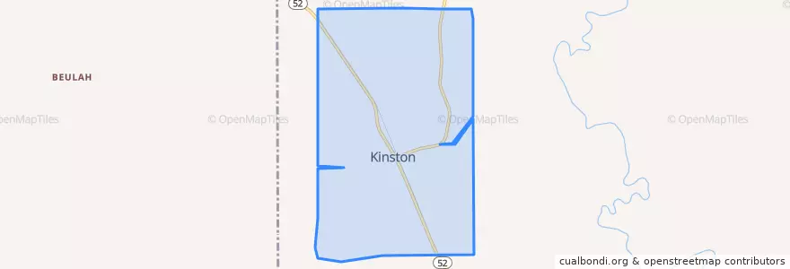 Mapa de ubicacion de Kinston.
