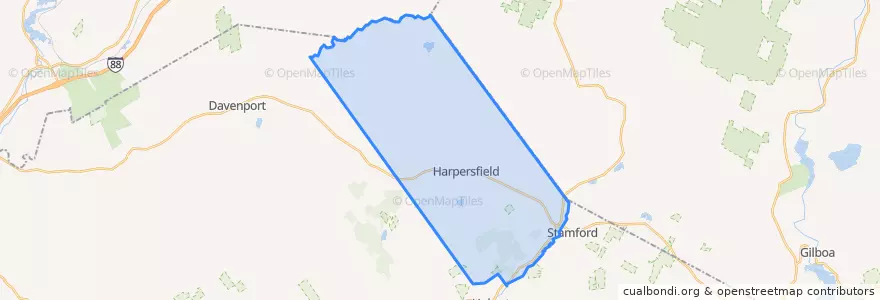 Mapa de ubicacion de Town of Harpersfield.