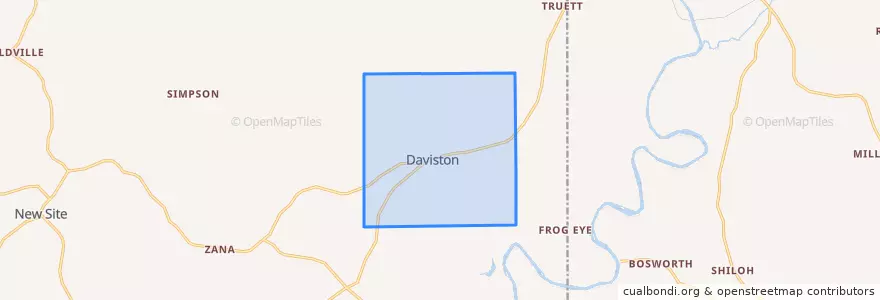 Mapa de ubicacion de Daviston.