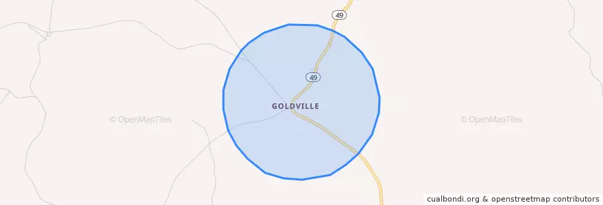 Mapa de ubicacion de Goldville.