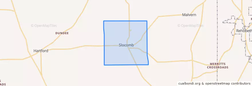 Mapa de ubicacion de Slocomb.