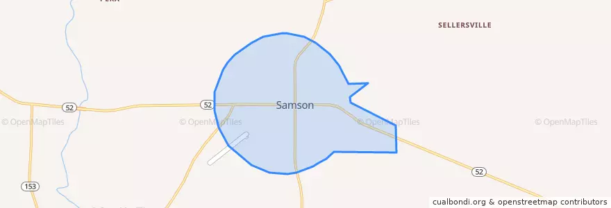 Mapa de ubicacion de Samson.