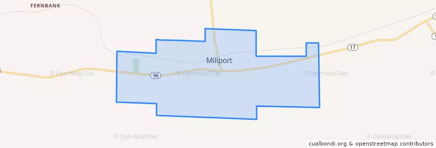 Mapa de ubicacion de Millport.