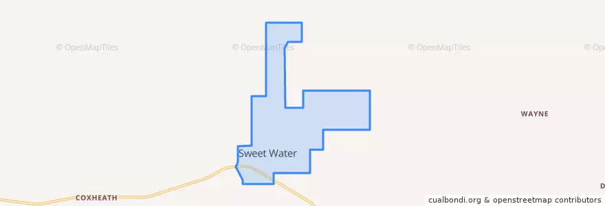 Mapa de ubicacion de Sweet Water.
