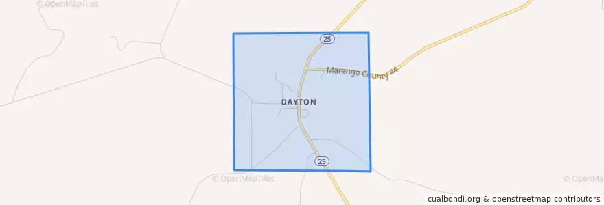 Mapa de ubicacion de Dayton.
