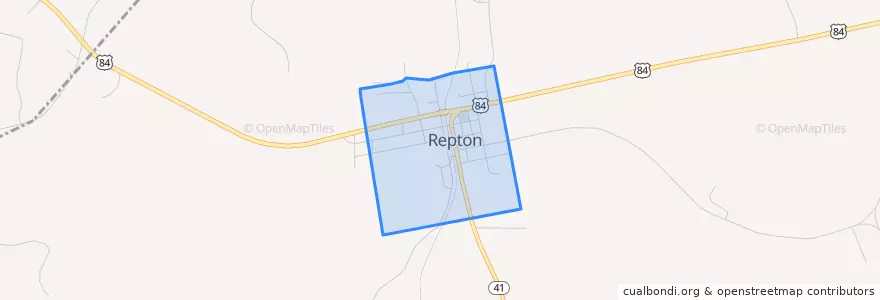 Mapa de ubicacion de Repton.