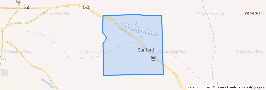 Mapa de ubicacion de Sanford.