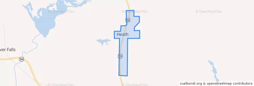 Mapa de ubicacion de Heath.