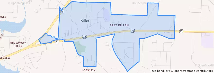 Mapa de ubicacion de Killen.