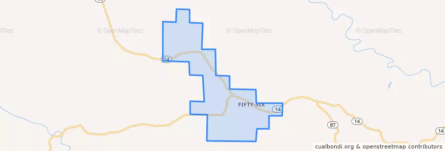 Mapa de ubicacion de Fifty-Six.