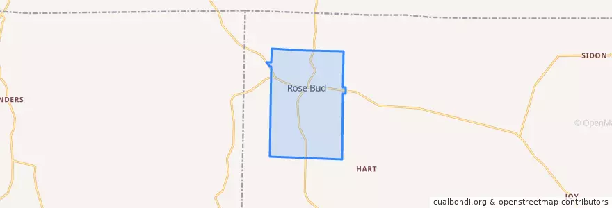 Mapa de ubicacion de Rose Bud.