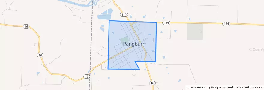 Mapa de ubicacion de Pangburn.
