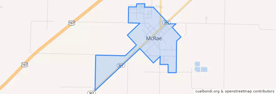 Mapa de ubicacion de McRae.