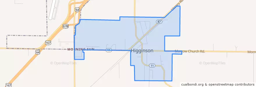 Mapa de ubicacion de Higginson.