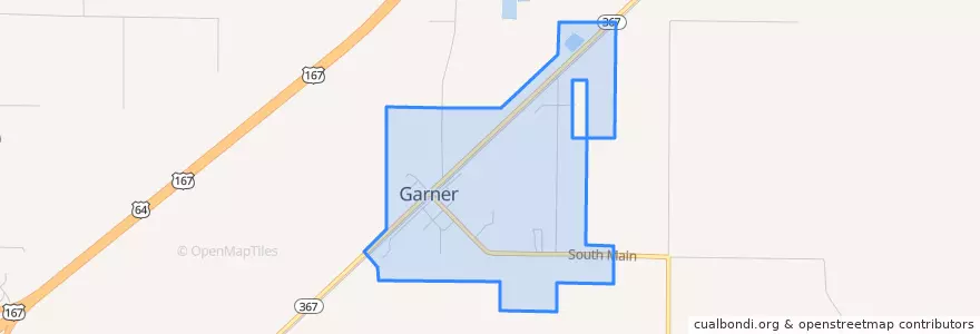 Mapa de ubicacion de Garner.