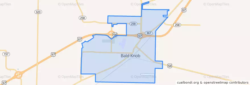 Mapa de ubicacion de Bald Knob.