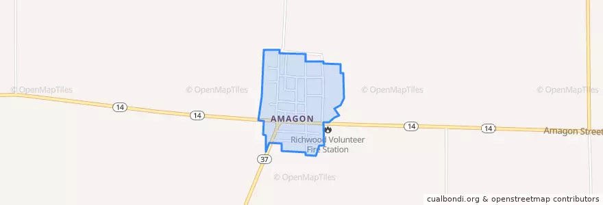 Mapa de ubicacion de Amagon.
