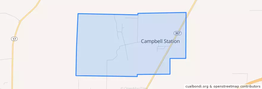 Mapa de ubicacion de Campbell Station.