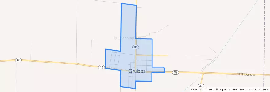 Mapa de ubicacion de Grubbs.