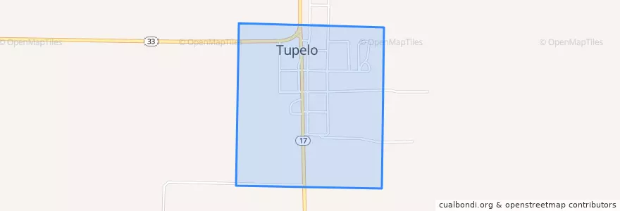 Mapa de ubicacion de Tupelo.
