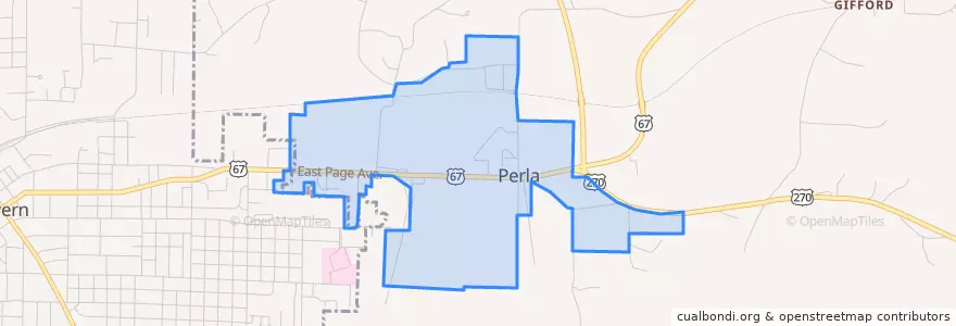 Mapa de ubicacion de Perla.