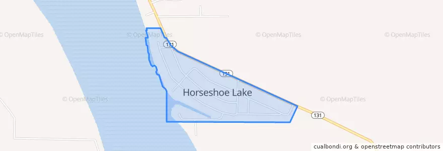 Mapa de ubicacion de Horseshoe Lake.