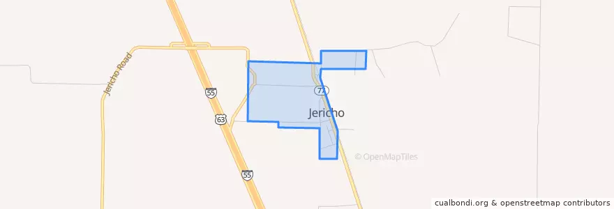 Mapa de ubicacion de Jericho.