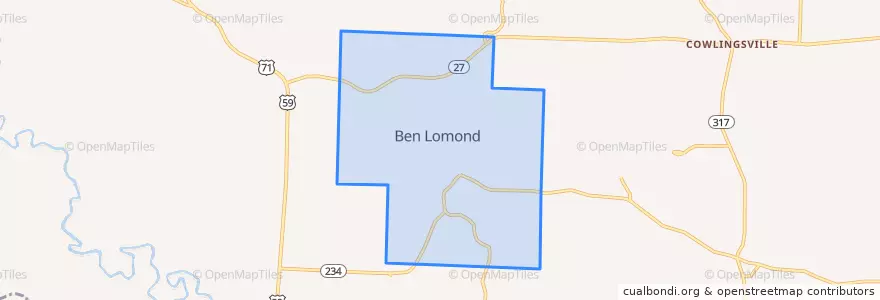 Mapa de ubicacion de Ben Lomond.