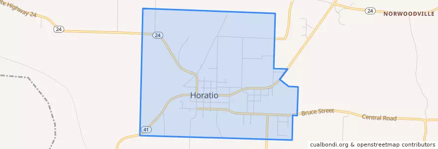 Mapa de ubicacion de Horatio.