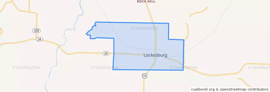 Mapa de ubicacion de Lockesburg.