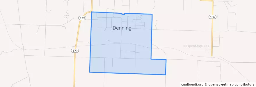 Mapa de ubicacion de Denning.
