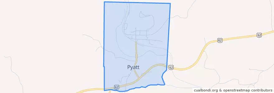 Mapa de ubicacion de Pyatt.