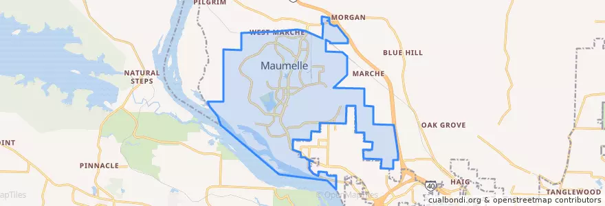 Mapa de ubicacion de Maumelle.
