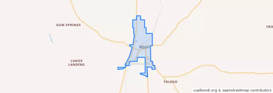 Mapa de ubicacion de Rison.