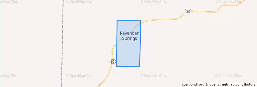 Mapa de ubicacion de Ravenden Springs.