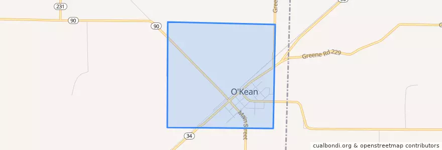 Mapa de ubicacion de O"Kean.