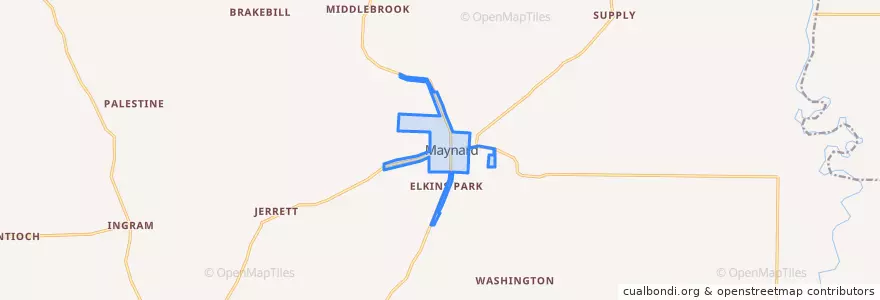 Mapa de ubicacion de Maynard.