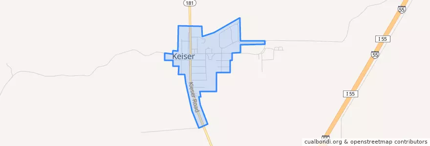 Mapa de ubicacion de Keiser.