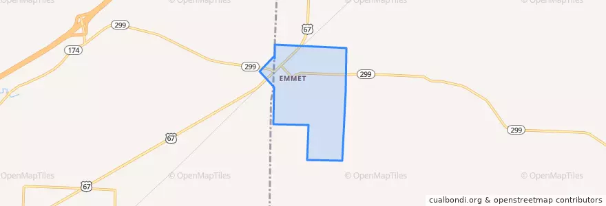 Mapa de ubicacion de Emmet.