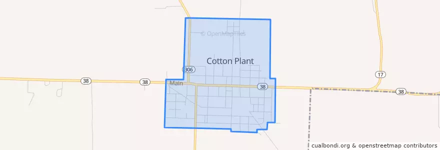 Mapa de ubicacion de Cotton Plant.