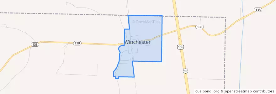 Mapa de ubicacion de Winchester.