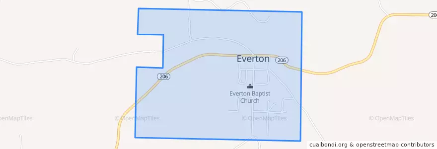 Mapa de ubicacion de Everton.