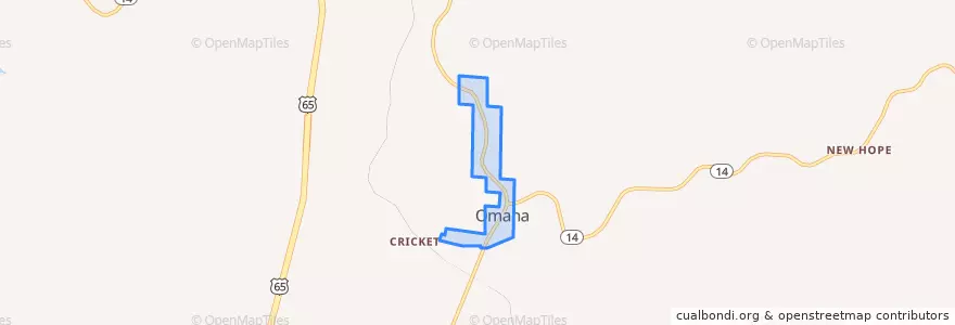 Mapa de ubicacion de Omaha.