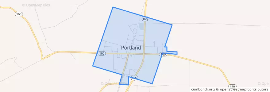 Mapa de ubicacion de Portland.